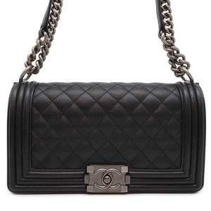 Chanel Boy Chanel Caviar Shoulder Bag Black